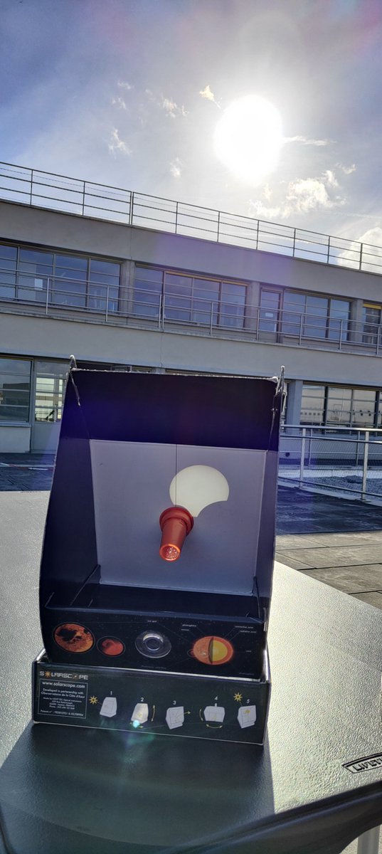 TristanDEQUAIRE's tweet photo. Petite éclipse partielle de Soleil ☀️ observée depuis le @MuseeAirEspace au Bourget ! #DestinationMAE https://t.co/ZVqBMZ8dnU