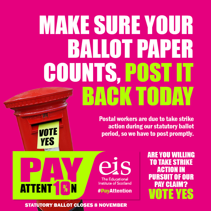 EISGlasgow's tweet photo. #Backyourpostie
#VoteEarlyVoteYes
#Halloween
#Voteby31Oct
#PayAttention https://t.co/e11f2SLcRl