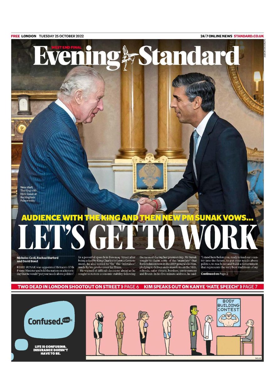 theLDNstandard's tweet photo. King Charles crowned Rishi Sunak as Prime Minister on a historic day for Britain #frontpage

https://t.co/lk2CdTncn6 https://t.co/DUR7EHxsZ8