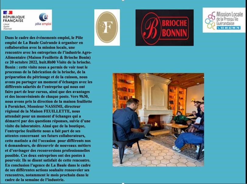 #AvecPoleEmploi Découverte des métiers de l'agroalimentaire en Presqu'île Guérandaise. #TousMobilises pour l'emploi, en collaboration avec la mission locale de la Presqu'île. #OnEstLaPourVous