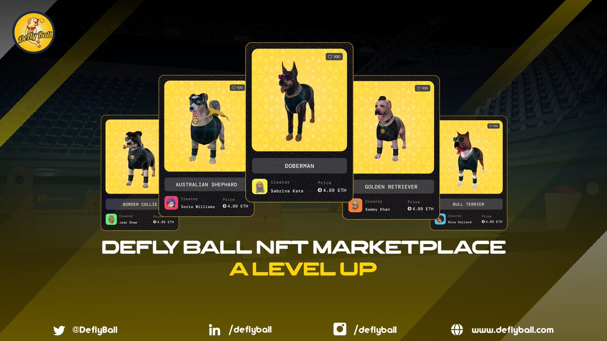 DeflyBall's tweet photo. 🐾Get your favorite competitive and athletic dog from DeFly Ball's own marketplace before it gets too late!

🛒Go to: https://t.co/o33hDEGarx
👉Follow: https://t.co/k6E4xsy95v

#DeFi #P2EGame #GameFi #crypto #defi #ethereum #NFTs #web3 #launch https://t.co/mgCqTwts6E