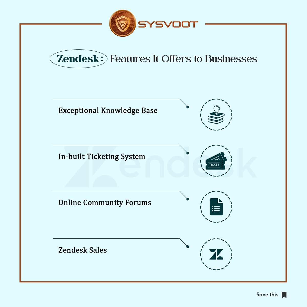 sysvoot's tweet photo. Zendesk Features It Offers to Businesses
Zendesk is a market-leading CRM that customers count on globally
https://t.co/T9M7bAfF9N
#zendeskfeatures #zendeskbusiness #zendeskcrm #zendeskmarket #zendeskglobally #CRMplatform #CRMneeds #Virat #MoonKnight #Crypto #coin #cryptocrash https://t.co/qf4EbrTX2Y