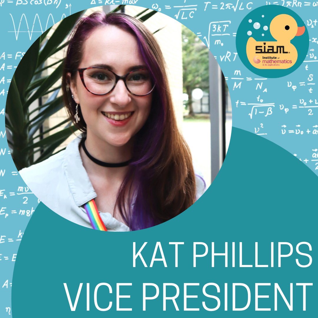 Next up we have our vice president Kat Phillips! Kat is a third year PhD student (fourth year @SAMBa_CDT) who researches the lubrication layer arising from impacting droplets. In her spare time she streams maths communication on Twitch as <a href="/KatDoesMaths/">KatDoesMaths</a> - check out her content! 🌟
