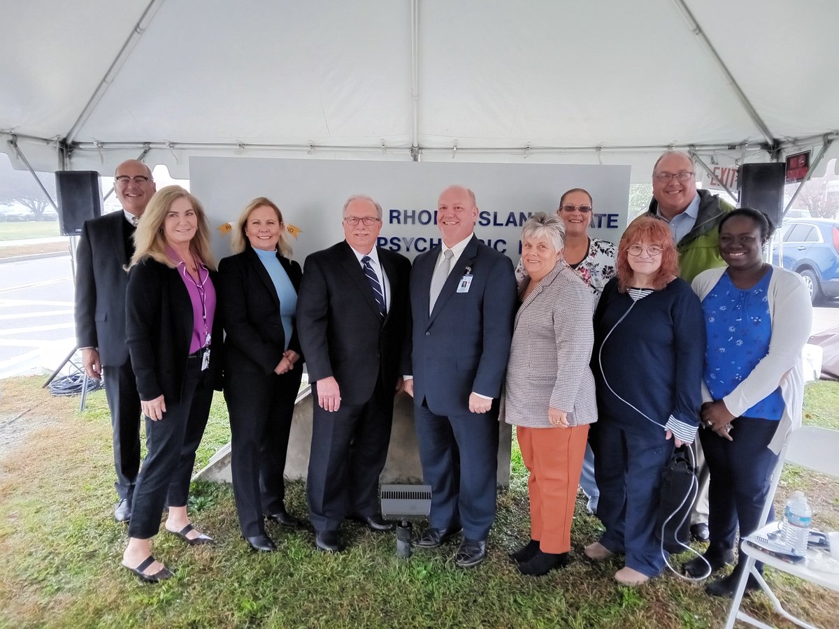 RIBHDDH's tweet photo. BHDDH Director Richard Charest on today's opening of the Rhode Island State Psychiatric Hospital, one year after the plan was announced: "I want to extend my sincerest thanks to every single person who helped us achieve this milestone." https://t.co/JfpU9Hyt3K