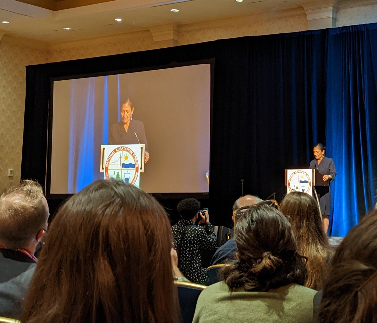 Ali Long-Nebiolo (@amlongnebiolo) on Twitter photo Amazing to hear <a href="/SecDebHaaland/">Secretary Deb Haaland</a> speak at @AdaptationForum about the importance of both science and traditional knowledges in climate adaptation policies & projects. Feeling inspired about adaptation opportunities! #NAF2022 #TEK #climateadaptation Amazing to hear <a href="/SecDebHaaland/">Secretary Deb Haaland</a> speak at @AdaptationForum about the importance of both science and traditional knowledges in climate adaptation policies & projects. Feeling inspired about adaptation opportunities! #NAF2022 #TEK #climateadaptation