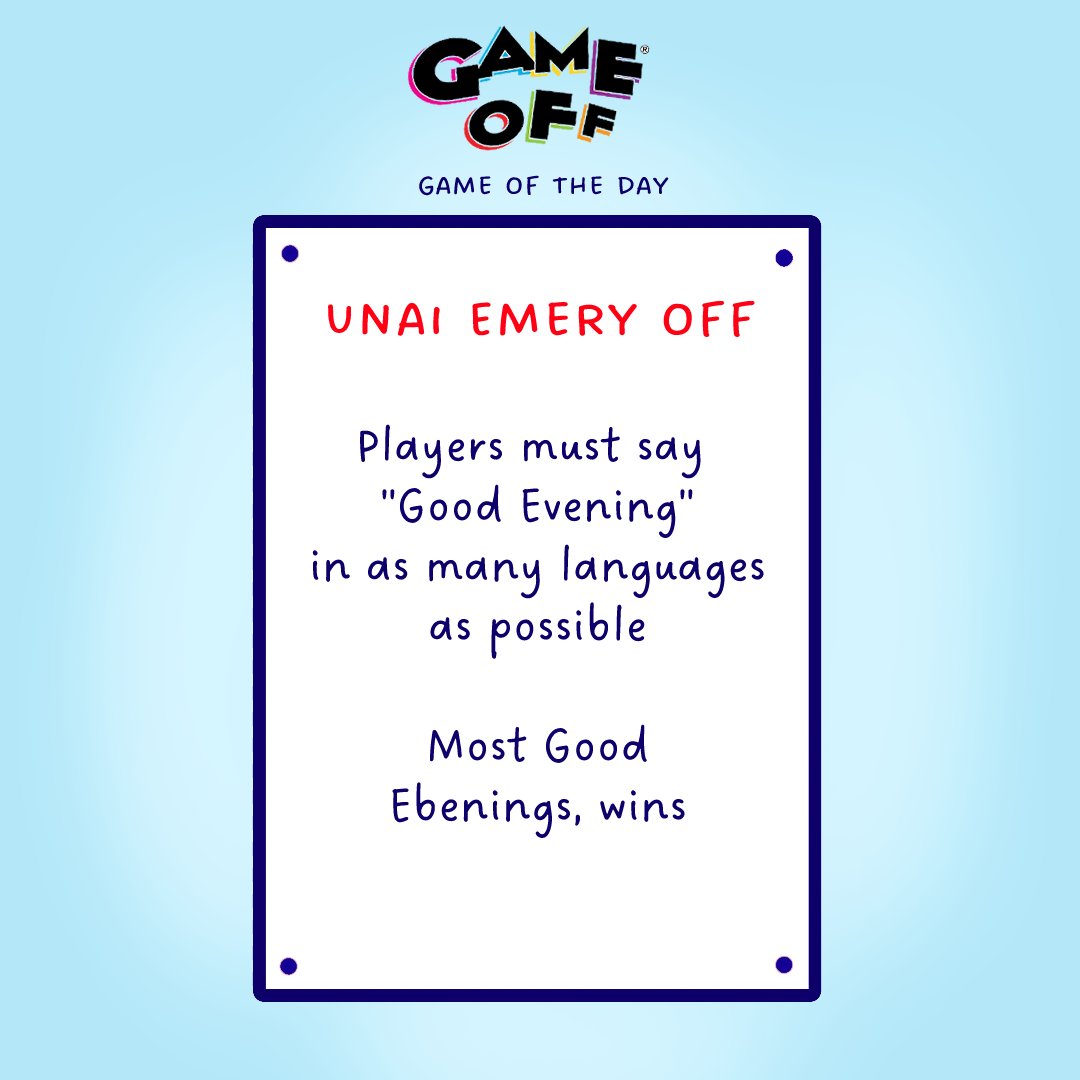GameOffUK's tweet image. Buenas Noches. How many languages can you speak?
#GoodEbening  #Emery