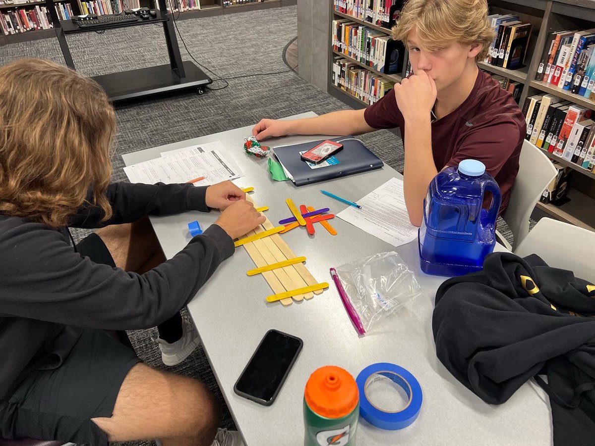 Mr. Karnath’s Disasters class is working on the Bridging the Gap Project. Students are designing a cost effective bridge to drive a Sphero over, while keeping in mind the effect a disaster might have on the bridge and how that might impact rebuilding the bridge.