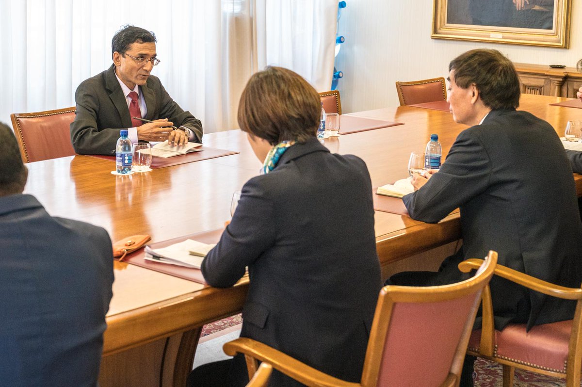 UPU_DG's tweet photo. Pleasure to meet with Mr Prannoy Sharma, Head of International Relations @IndiaPostOffice. @UPU_UN appreciates #India's excellent work as Co-Chair of the UPU POC Committee 4 "Postal Financial Services" as well as its continued efforts to advance postal #MicroBanking &amp; #eCommerce. https://t.co/xTd488CXIR