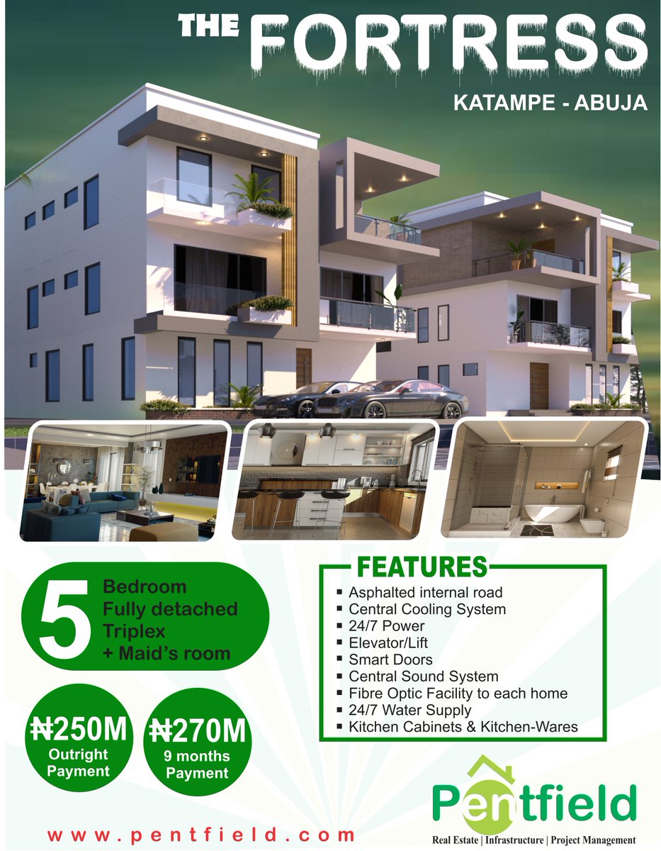 PentfieldN's tweet photo. We are poised to deliver your dream home in an ecofriendly environment.

#PentfieldGotYouCovered
#Realestate #Infrastructure #ProjectManagement #Abuja https://t.co/6IKPfD65EB