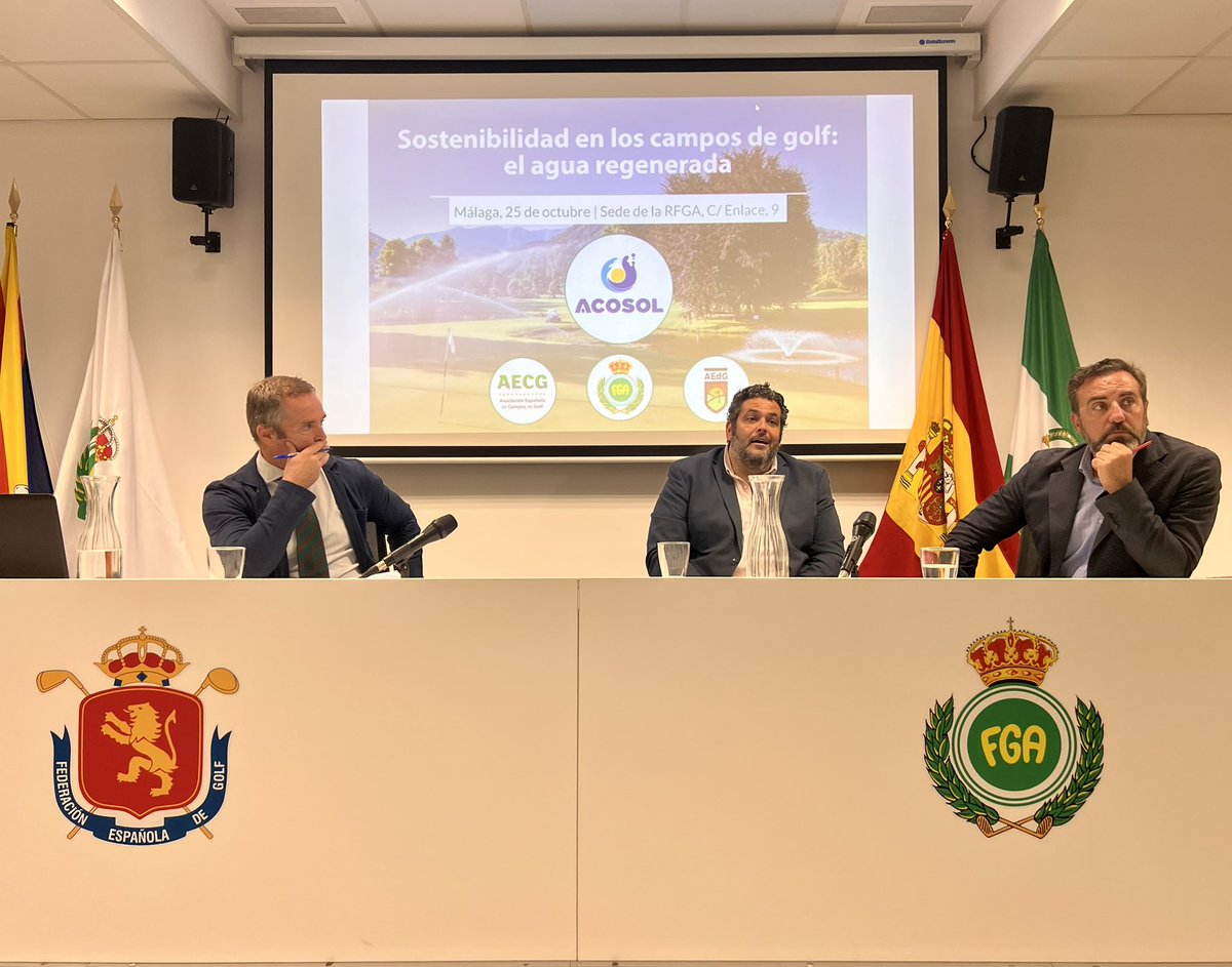 FERREIRATRECE's tweet photo. La sostenibilidad de los campos de golf con agua regenerada a debate

#rfga #acosol #golfcircusmagazine #aecg #aedg #golf #agua https://t.co/OXQXC3867Z