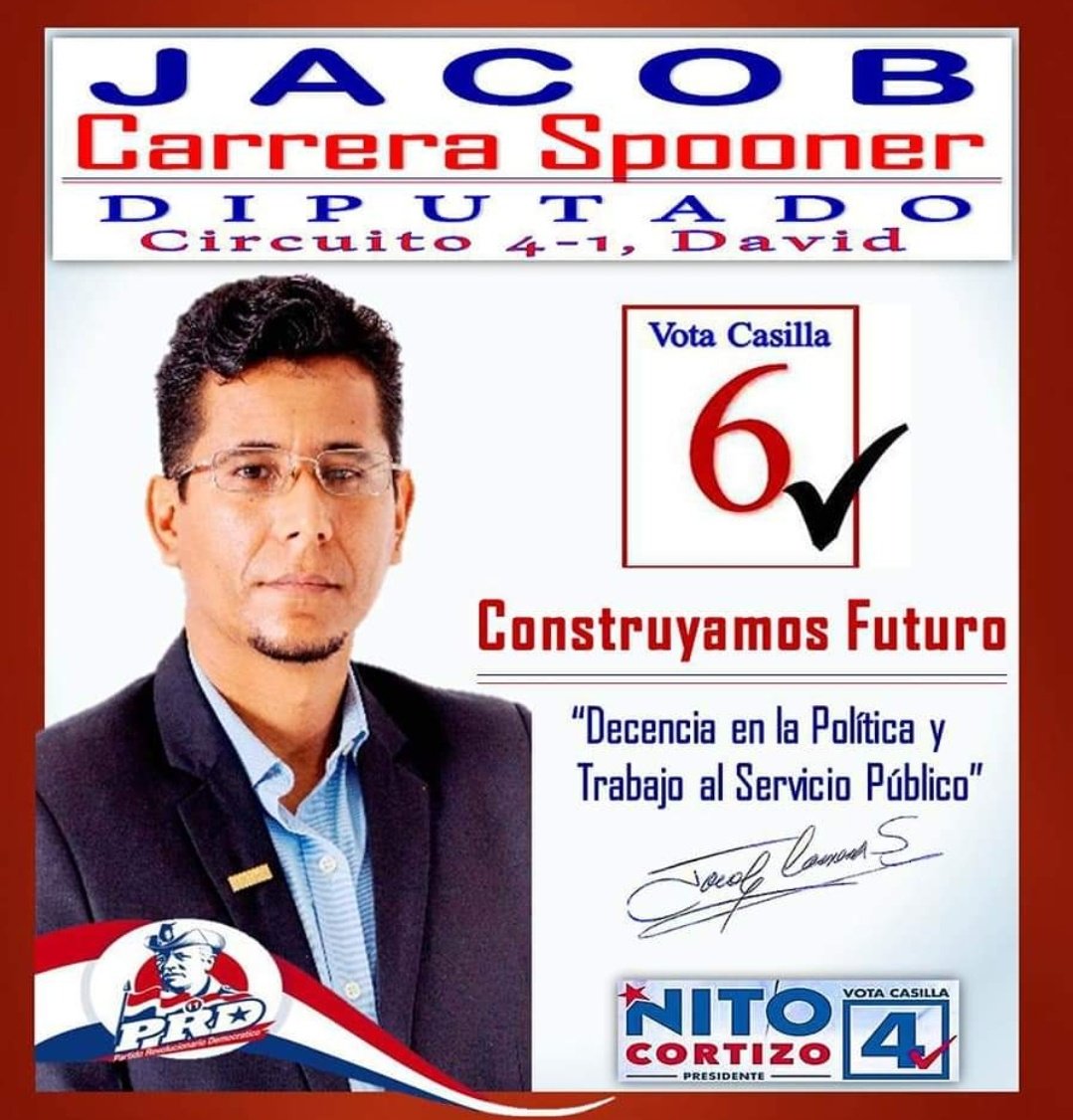 felixchaveztv's tweet photo. Corte Suprema de Justicia designó a Jacob Carrera Spooner, como magistrado suplente del Tribunal Electoral. Viene del PRD, es seguidor del presidente Cortizo y fue candidato a diputado en Chiriquí (circuito 4-1) por el PRD. https://t.co/s3b2QSOkjl