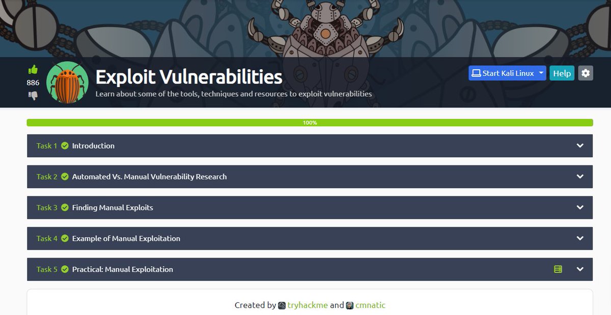 mazalspace's tweet photo. Yes! I did it!
My 34 Day #100DaysOfHacking
Exploit Vulnerabilities - I have just completed this room! https://t.co/D4QNFmWpYr #tryhackme #vulnerabilities #cyber #ethicalhacking #womenincyber #exploit #exploitingavulnerabilityv2 via @tryhackme https://t.co/AGQokBnwyi