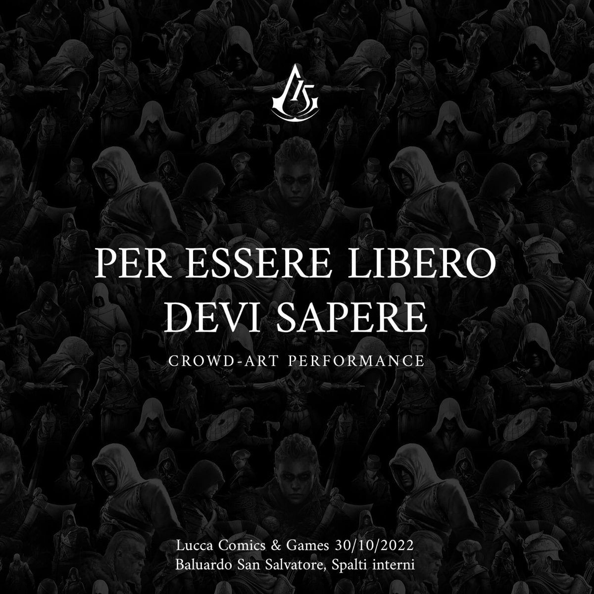 acartrevolution's tweet photo. Vi aspettiamo tutti Domenica 30 Ottobre alle ore 15.00 sugli spalti interni del Baluardo San Salvatore a @LuccaCandG per festeggiare i 15 anni di @AssassinItalia con @Neoludica_Art e @AcCosplayIta https://t.co/KXPgYEDSrD