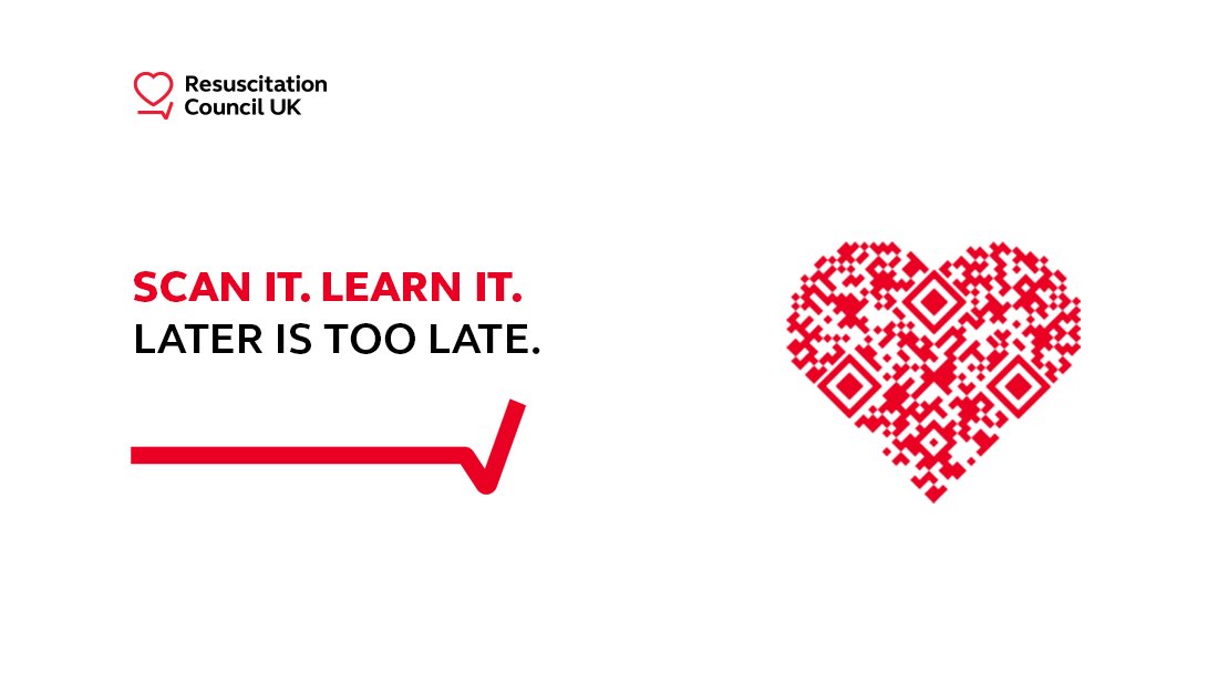 Scan it. Learn it. Save a life.

Have you seen our #CPQR campaign? 

Our heart-shaped QR code directs people to a 2-minute video on how to do #CPR. 

Our goal is that by 2030, everyone will know the basic principles of CPR &amp; defib use.

Ready to learn?
resus.org.uk/cpr