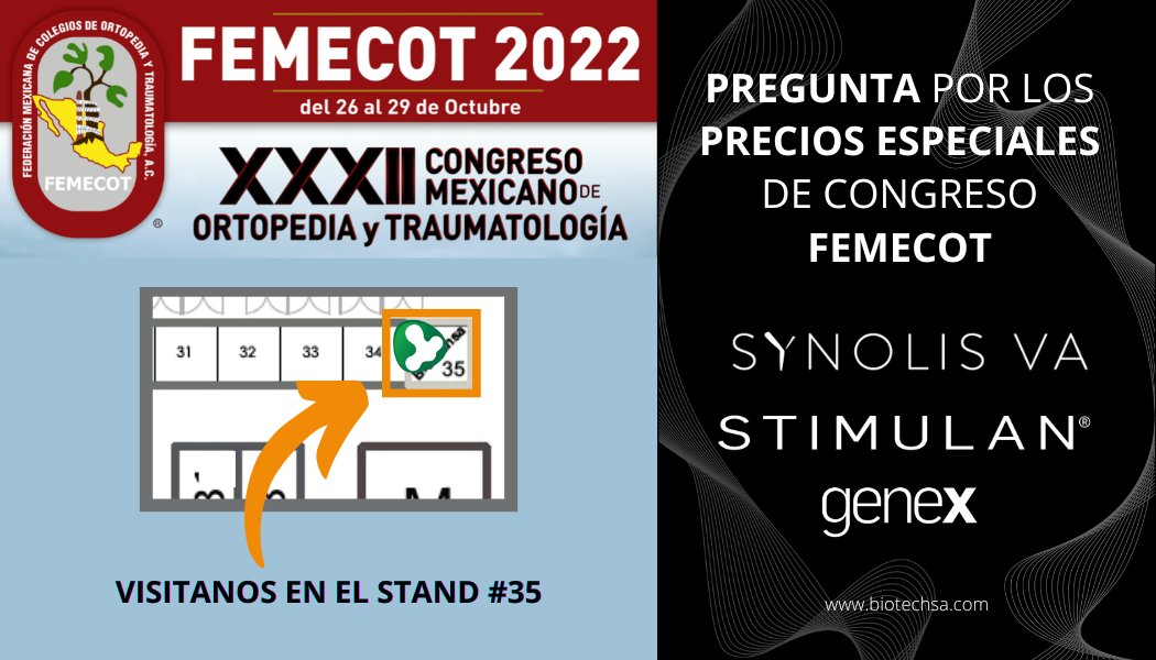 Biotechsa's tweet photo. PREGUNTA POR LOS PRECIOS ESPECIALES DE CONGRESO FEMECOT 2022 EN EL STAND #35 - https://t.co/PD3OcVjLmo
#biotechsa #femecot #stimulan #genex #synolisva #ortopedia #traumatologia https://t.co/PWeUHcVQTi