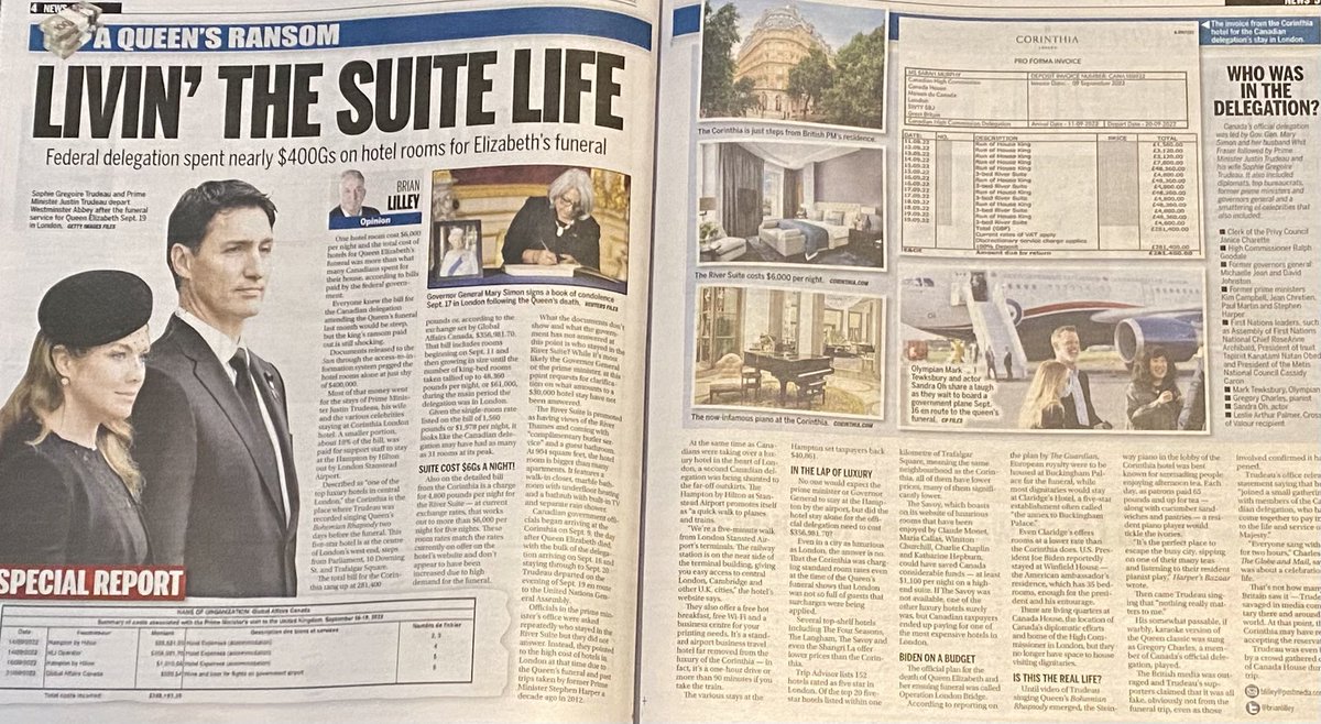 Still no word from the <a href="/JustinTrudeau/">Justin Trudeau</a> government on who was staying in the $6,000 per night room. 
Read details here. torontosun.com/opinion/column…