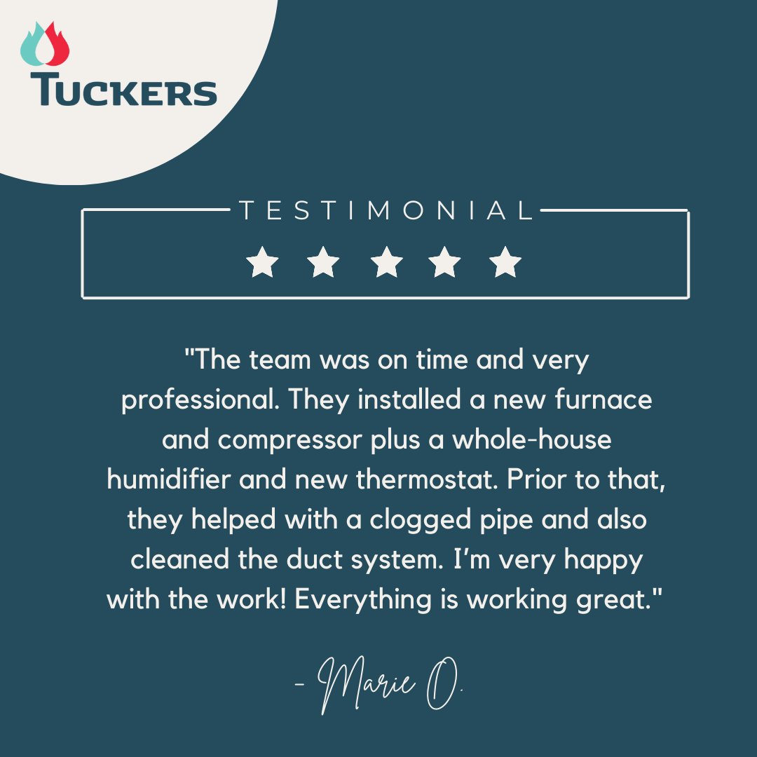 TuckersAC's tweet photo. ⭐⭐⭐⭐⭐

Thank you for the 5-star review, Marie! We love hearing from our customers!

Had a great experience with our team?
👉 Leave a review today: https://t.co/8gZtWRfvdZ https://t.co/OtQZJUwxVU
