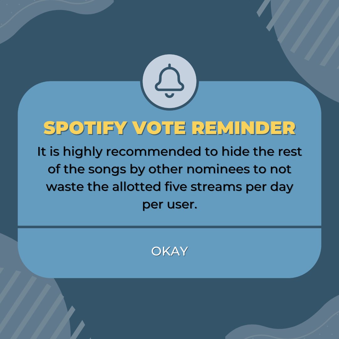 svtchartdata's tweet photo. 🗳 Spotify Vote Reminders and FAQs for the 2022 MAMA Awards

• Make sure to only stream ‘Hot’ five times from the OFFICIAL playlist.
• Make sure to stream for more than 30 secs
• Do NOT loop.
• Hide songs of other nominees.

#SEVENTEEN #세븐틴 @pledis_17 https://t.co/LGYqKOT7Ra