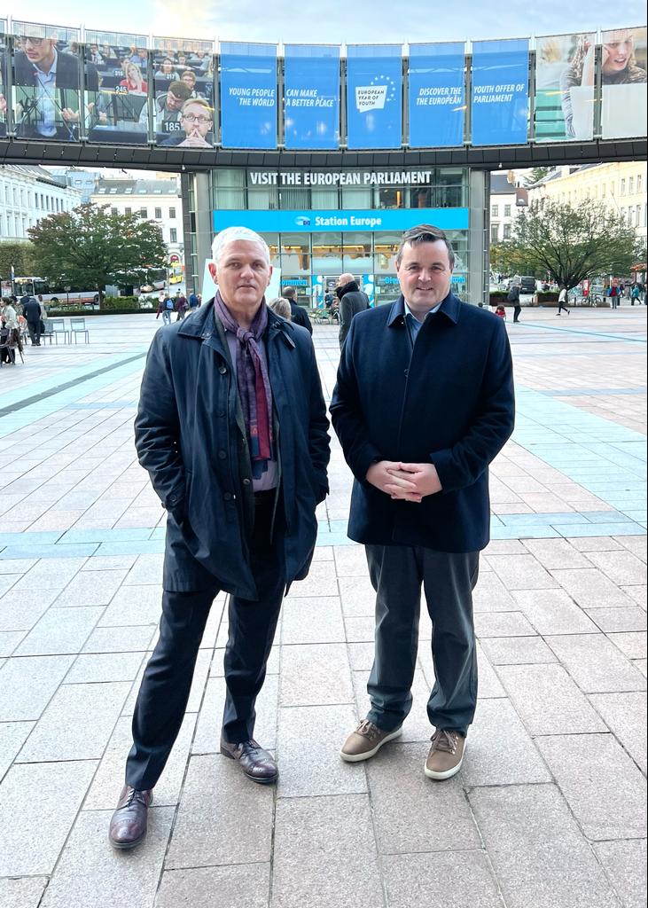 Our chief executive, Aodh O Donnell, with IFPEA chief executive Brendan Byrne at the EU Parliament building for two days of scheduled meetings with Parliamentarians and Commission executives.
#CommonFisheriesPolicy #fishingindustry #seafood #marine #fishingnews