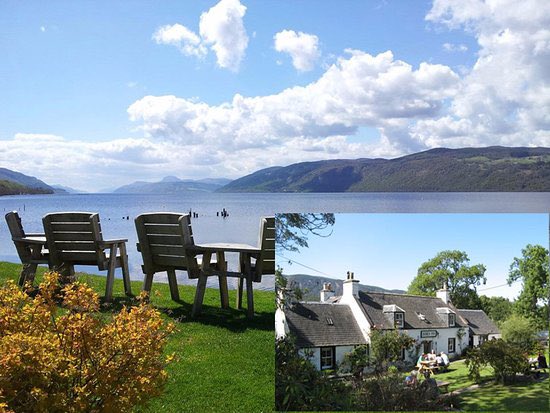 JamesKnight777's tweet photo. Good morning ☀️ 

Photo: A view of Loch Ness from Dores Inn. You can see Dores Inn in the bottom right corner. (Best Haggis). https://t.co/XFQUQakptF