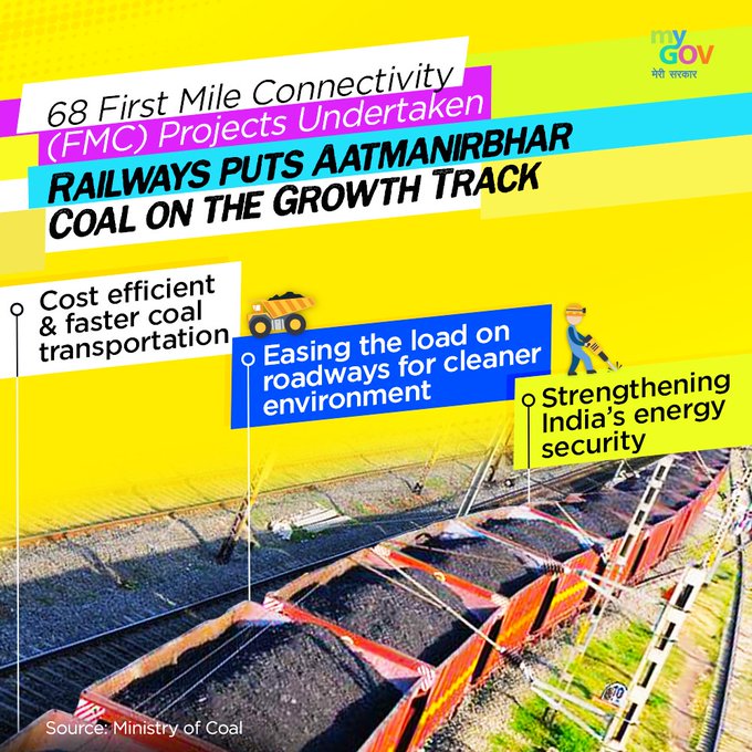 PIB_Coal's tweet photo. Coal Ministry's sustained  efforts  to further enhance coal production &amp;  ensure hassle-free and environ friendly mechanized transportation.
https://t.co/8lns0wJZwa
@JoshiPralhad 
#aatmanirbharbharat https://t.co/mamlxDiEJU