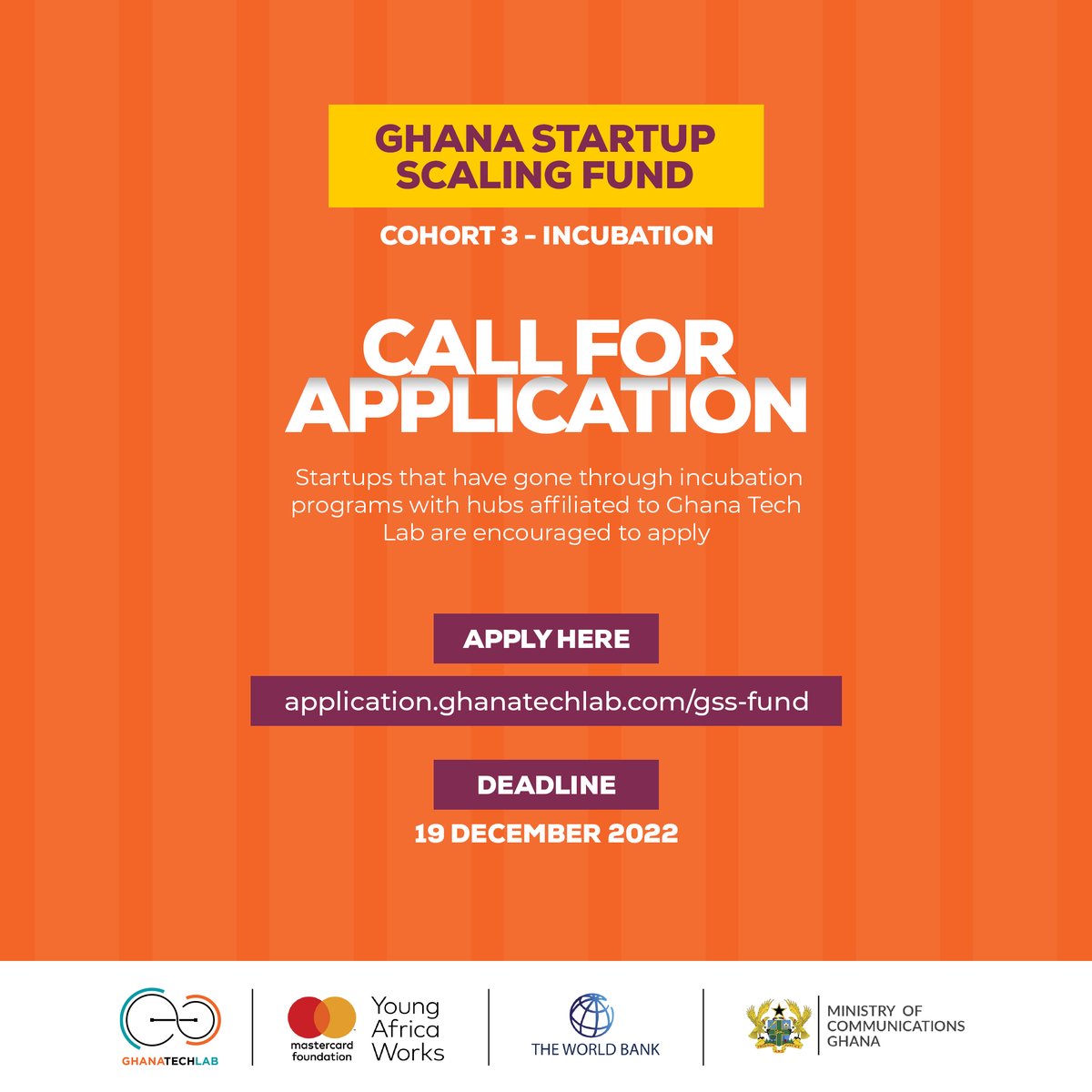 GhanaTechLab's tweet photo. Apply Here: https://t.co/NLVvPH5o9N
#GhanaTechLab
#GhanaStartupScalingFund
#GSSF
#GTLImpact https://t.co/3A9P99Mf6q