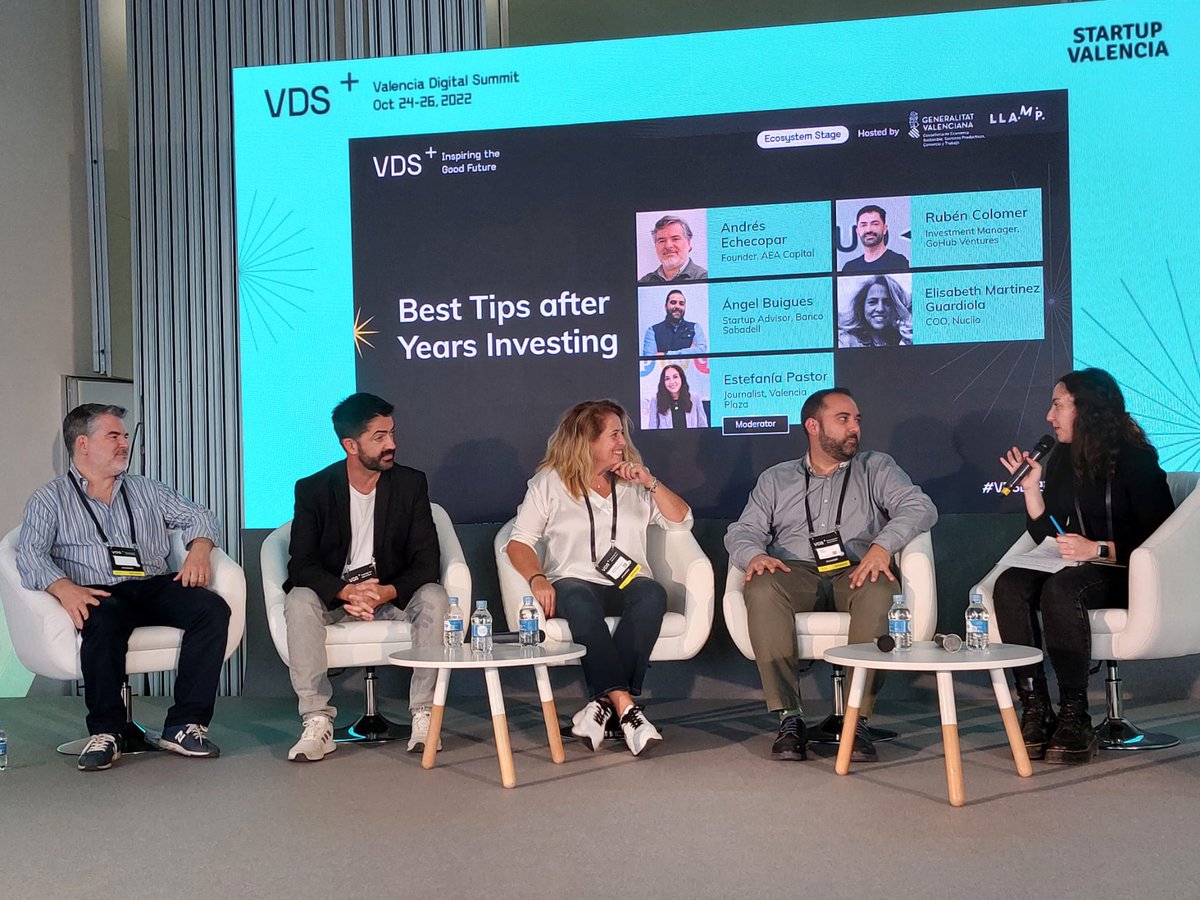 NuclioVB's tweet photo. @elisabethmtz, COO de @NuclioVB, ha participado en  la sesión “Best tips after years investing" del @VDS_event con @AngelBuigues, @RubenColomer y @Andres_Checo, y moderada por @EstefPastor. #VDS2022 https://t.co/cQ9FoqNZfL
