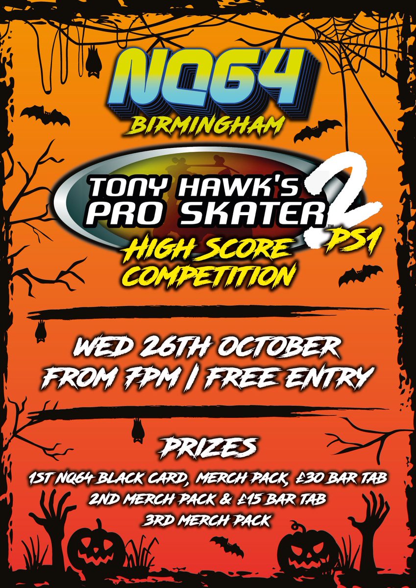 Digbeth Estate (@digbethestate) on Twitter photo Retro gamers, there’s a <a href="/TonyHawkTheGame/">Tony Hawk's Pro Skater</a> high score comp at <a href="/NQ64ArcadeBars/">NQ64 Arcade Bars</a> tomorrow night! Skate hard or go home 🛹
<a href="/PlayStation/">PlayStation</a> | <a href="/tonyhawk/">Tony Hawk</a>
P.S. Head to <a href="/Idealbirmingham/">Good Boy Club™️</a> back if you want to get a real skateboard for some practice. Retro gamers, there’s a <a href="/TonyHawkTheGame/">Tony Hawk's Pro Skater</a> high score comp at <a href="/NQ64ArcadeBars/">NQ64 Arcade Bars</a> tomorrow night! Skate hard or go home 🛹
<a href="/PlayStation/">PlayStation</a> | <a href="/tonyhawk/">Tony Hawk</a>
P.S. Head to <a href="/Idealbirmingham/">Good Boy Club™️</a> back if you want to get a real skateboard for some practice.