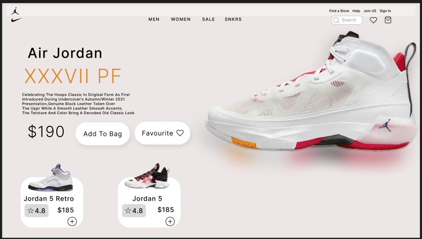 ImDRD7's tweet photo. Tired to create a new UI for Nike Jordan's @stephanieorkuma @apoorvtwts please check it out and drop your reviews and comments about it. #uxdesign https://t.co/17VduiF33K