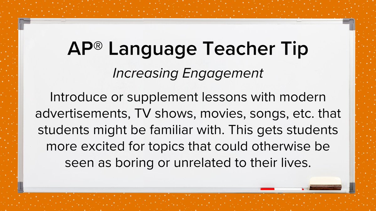 UWCollegeReady's tweet image. Take a look at our new AP® Language tip for increasing engagement, then check out our AP resources for teachers: bit.ly/3VywIJO
#ap #aplang #aplanguage