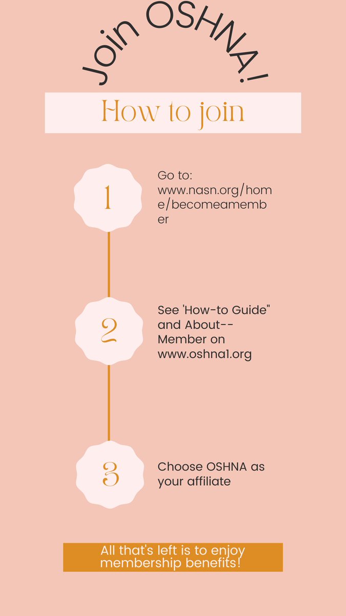 Thinking of joining OSHNA? Here is some great info! If you are already an OSHNA member, what is your favorite benefit?