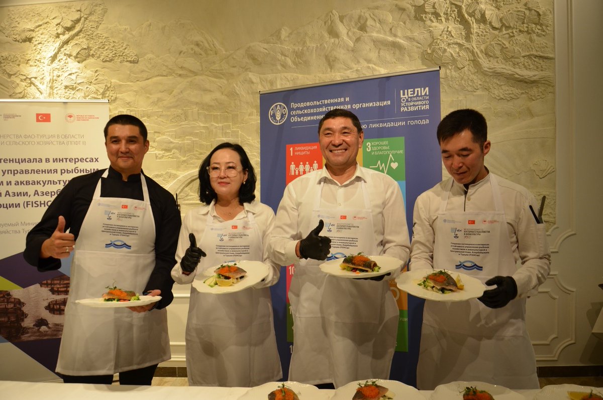 faoturkiye's tweet photo. As part of the #FISHCap project, the Ministry of Agriculture of Kyrgyzstan and FAO organized an awareness-raising event in Bishkek on 4 October 2022, to promote fish consumption and increase the visibility of the #IYAFA2022. @un_kyrgyzstan @FAOfish 

https://t.co/cGKxW95Hau https://t.co/SlAIVRrW49