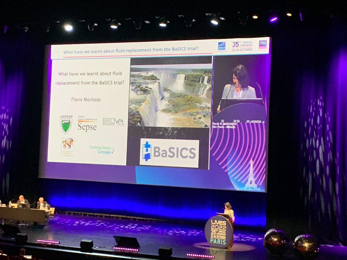 Ontem a Dra. Flávia Machado apresentou os resultados do estudo Basics no 35º Congresso Europeu de Medicina Intensiva (European Society of Intensive Care Medicine) em Paris, na França.

Para saber mais sobre o Basics acesse: bricnet.com.br/estudos/finali…

#BRICNET #ESICM #ESICM2022