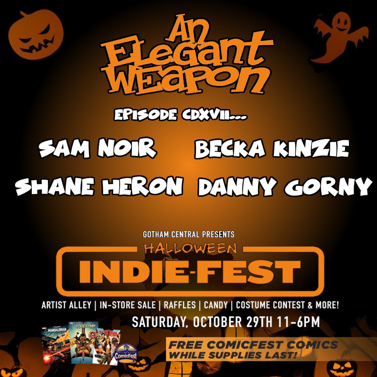 We continue our <a href="/gothamcentralcc/">Gotham Central Comics & Collectibles</a>  Halloween Indie-Fest celebration with Shane Heron, Sam Noir, Becka Kinzie and Danny Gorny ! 
Available where all fine podcasts can be found! 
#comics #podcast #Halloween #indiefest