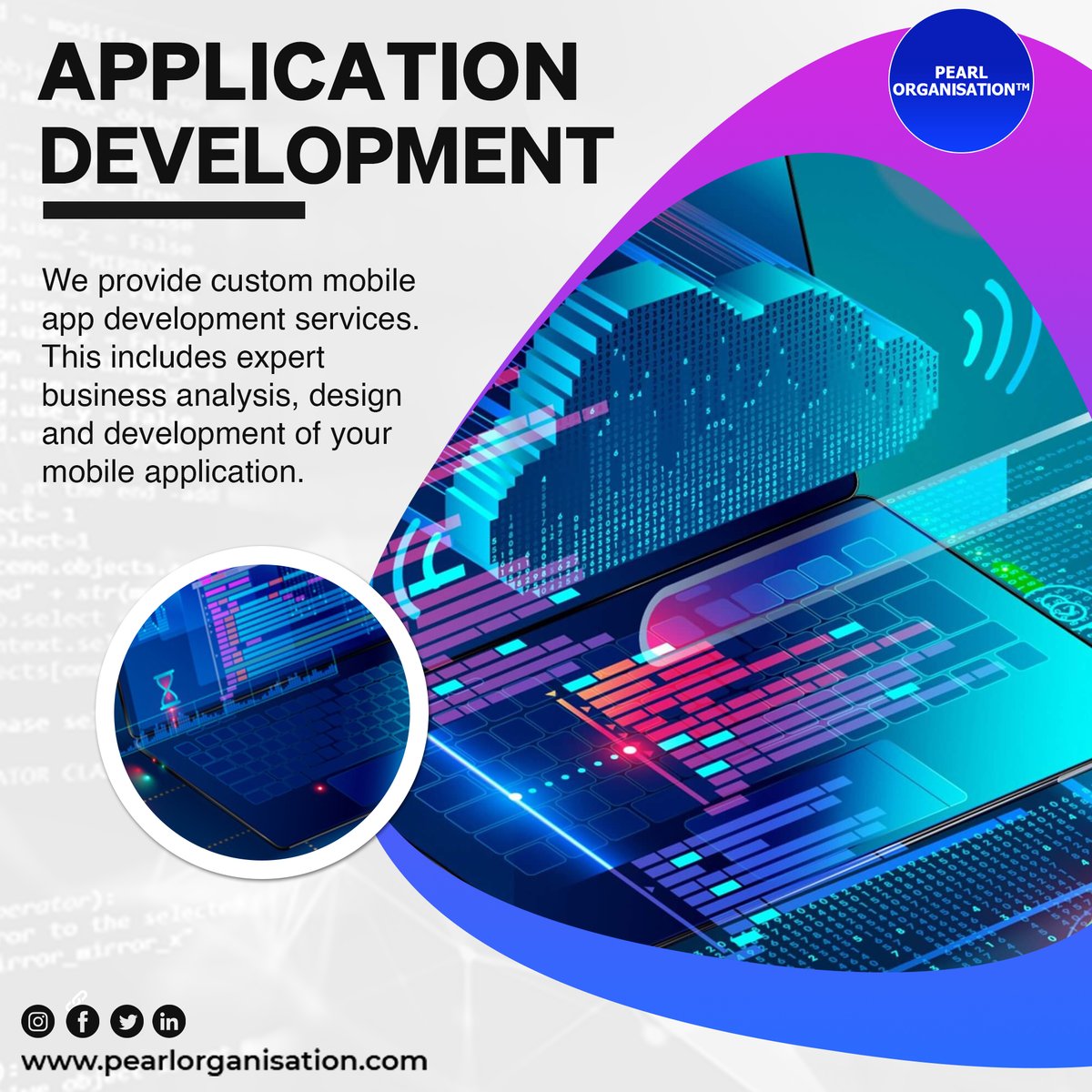 Application Development
pearlorganisation.com
.
.
#Pearl_Organisation #Digital_Business_Transformation_Services #ApplicationDevelopmentServices #AppDeveloper #AppCompany #ApplicationDesign #FlutterDeveloper #AndroidDeveloper #JSdeveloper #IT_Services #digitaltransformation