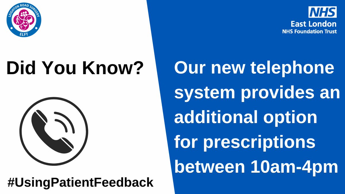We have updated our telephone system. For more information please refer to our website: leightonroadsurgery.co.uk
Our number stays the same. Please call us on 01525 372571 to access appointments, sick notes, prescriptions, blood test results and more.