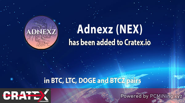 🔔Adnexz (NEX) has been added to Cratex.io 

📈cratex.io/darkhak.php?pa…
📈cratex.io/darkhak.php?pa…
📈cratex.io/darkhak.php?pa…
📈cratex.io/darkhak.php?pa…

#BTC #LTC #BTCZ #DOGE #blockchain #cryptocurrency #crypto #exchange