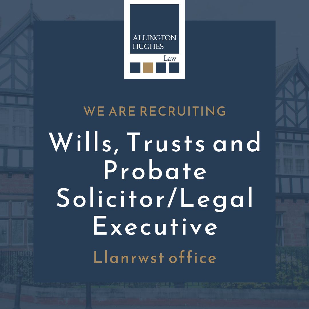 AllingtonHughes's tweet photo. #JOBVACANCY
⚖️ Wills, Trusts and Probate Solicitor / Legal Executive
📍#Llanrwst, #North Wales (15 miles from #Llandudno)
Apply 👇🏻
https://t.co/H1fZ07LZcI
#legaljobs #legalrecruitment #probatesolicitorjobs #probatesolicitor #probateexpert #legalcareers #solicitorvacancy https://t.co/5hRg5LOpIe