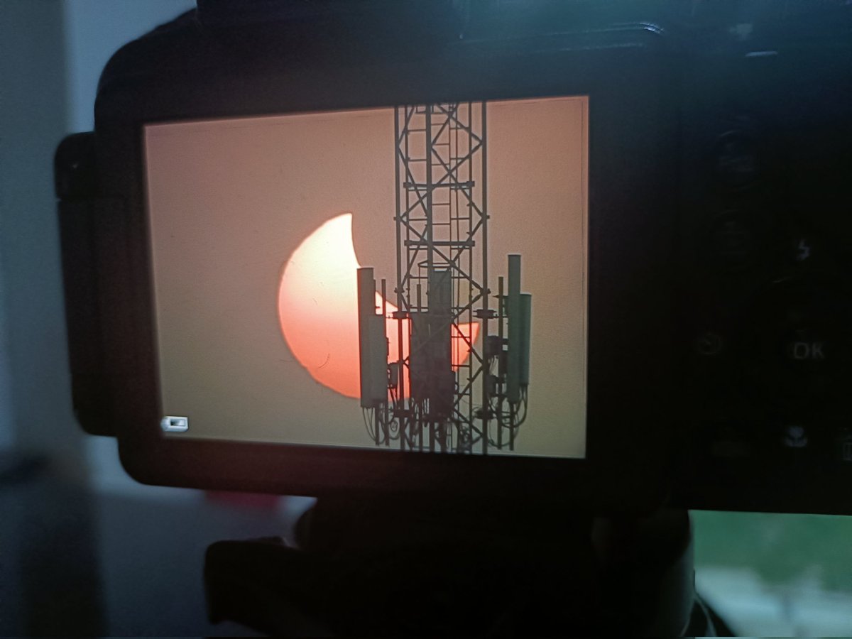 xavier_aleena's tweet photo. We @TrEE_Lab and @yuval_sapir found a way to look at the eclipse. All thanks to @paduvalli camera https://t.co/C6KNk0xZ31