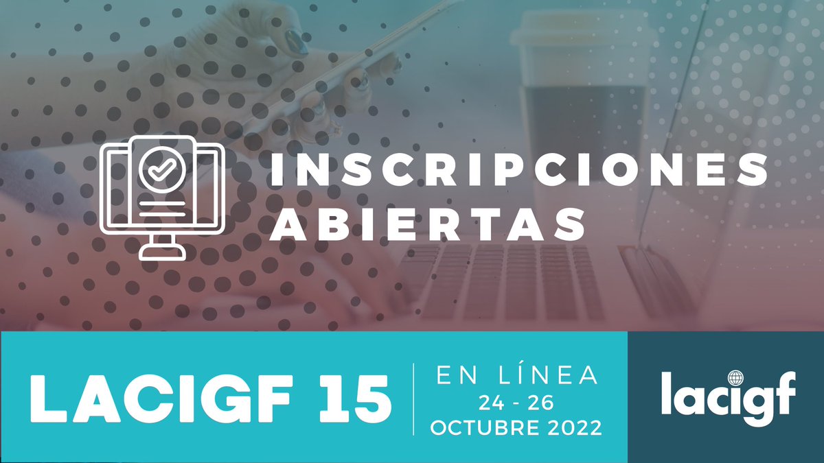 fmontesdeocaj's tweet photo. #LACIGF15 Foro de Gobernanza de Internet de América Latina y Caribe 

⬇️ Regístrate ⬇️
https://t.co/C6E6WCQyuj

🗓 24 al 26 de Octubre 2022

🌐 ONLINE vía Zoom 

#gobernanzainternet #lacigf #lacigf2022 #reidtic https://t.co/JZDW9kwMDO