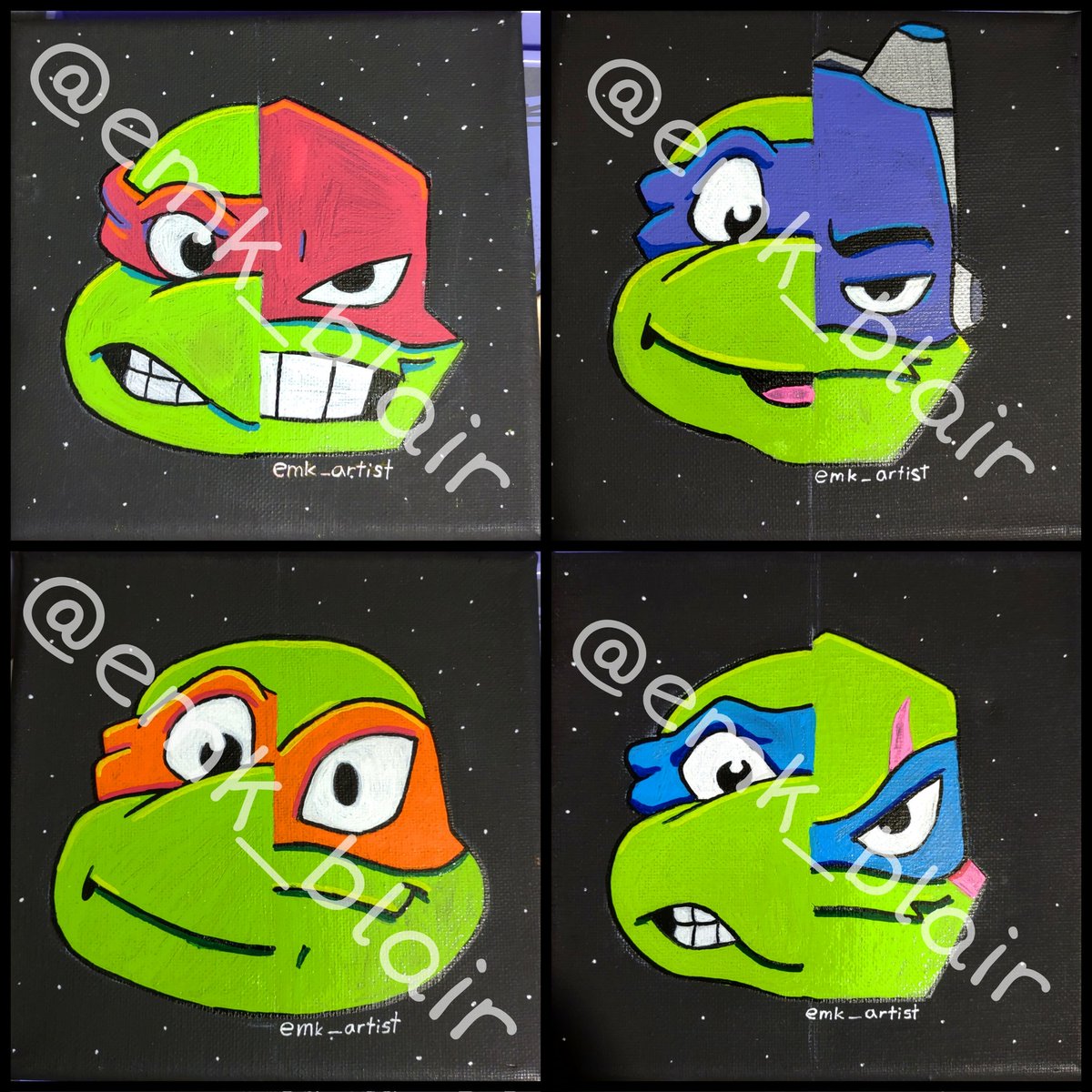 Emk_and_fidgi's tweet image. Tmnt 1987 vs Rottmnt traditional painting. @TMNT @Nickelodeon @NickAnimation @netflix 
#EmKArtist #rottmnt #rottmntleo #rottmntraph #rottmntmikey #rottmntdonnie #rottmntfanart #tmnt #tmntfanart #tmnt1987 #art #artist #traditionalart #painting #fanart