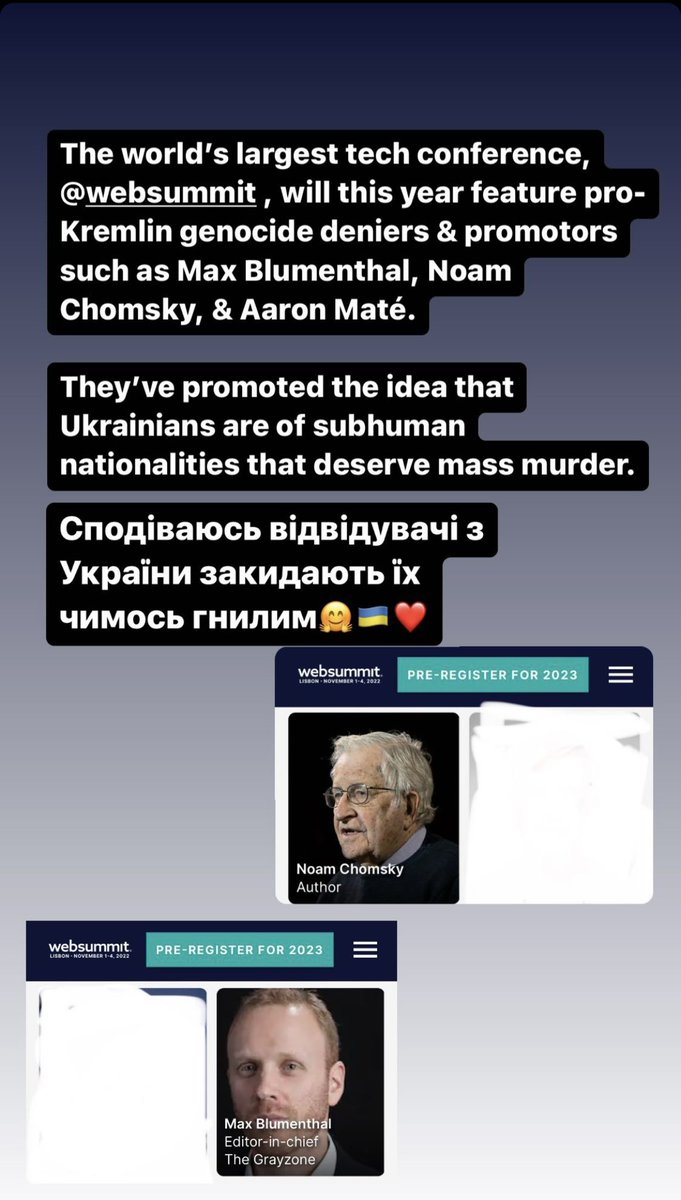 ua_philka's tweet photo. How do you find it appropriate to invite pro-Kremlin mouthpieces to the biggest European tech event while Ukraine is facing a horrific genocidal war started by Russia? 😡
@WebSummit what’s your stance on that?! https://t.co/E2YcEss7gp
