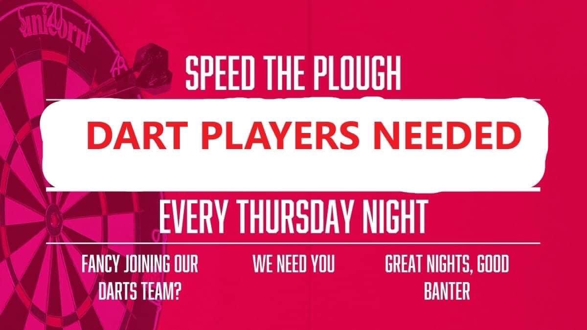 tommychancer's tweet photo. Who fancies playing for the darts team here at Speed the plough? Get in touch if interested https://t.co/g2eTeAfXf3