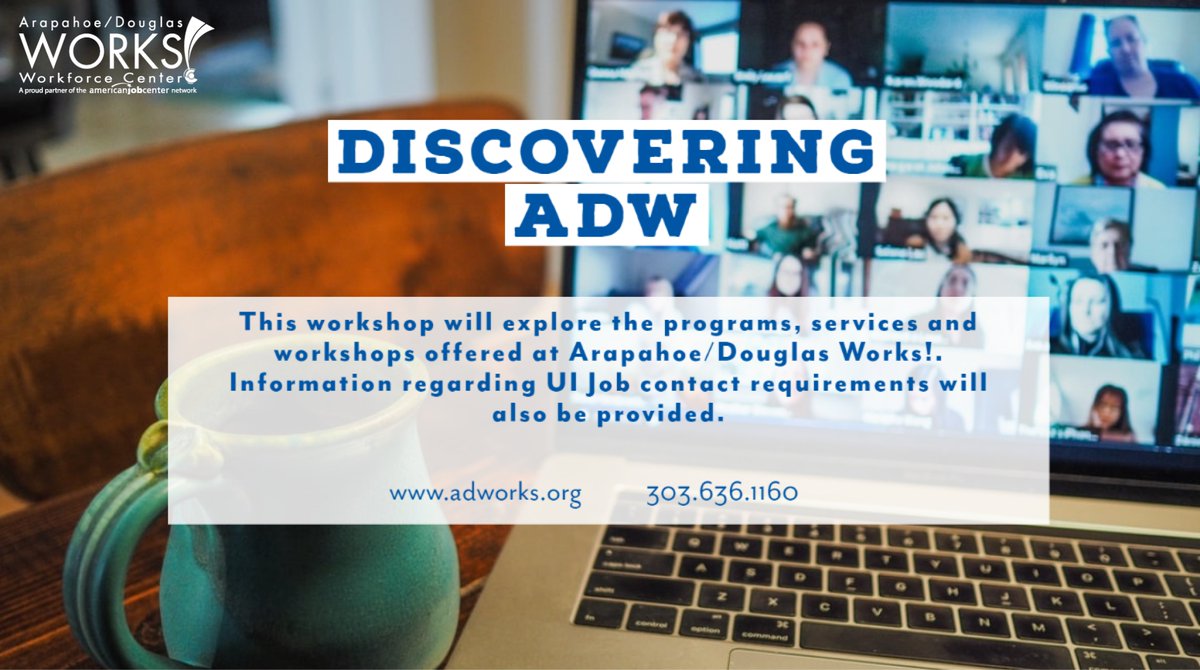 We can help any jobseeker reach their employment goals. Your next job is out there. Explore programs, services & workshops that can help your job search.  Check out our next Discovering A/D Works! workshop tomorrow @ 11am. adworks.org/event/discover…
#JobSearch #EmploymentGoals