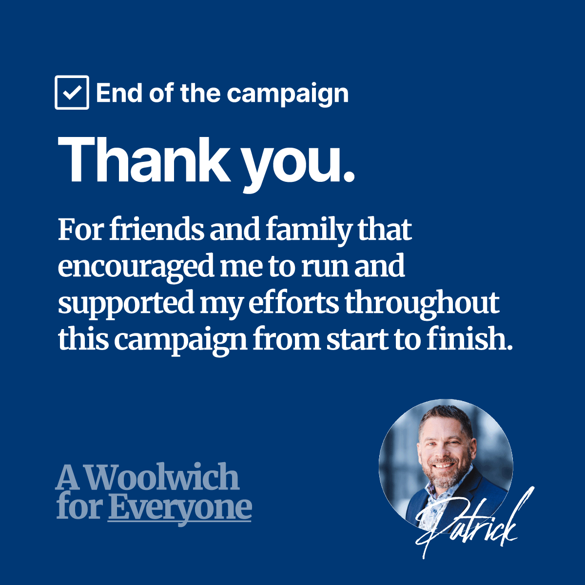 PatMerlihan's tweet photo. It was an amazing experience running for Mayor and it took a whole lot of people to support me to make it happen.

Thank you to all of you who voted, and supported me with a lawn sign or donation. Every bit of help, advice, text, phone call and email has been greatly... https://t.co/bISk6TMrwX