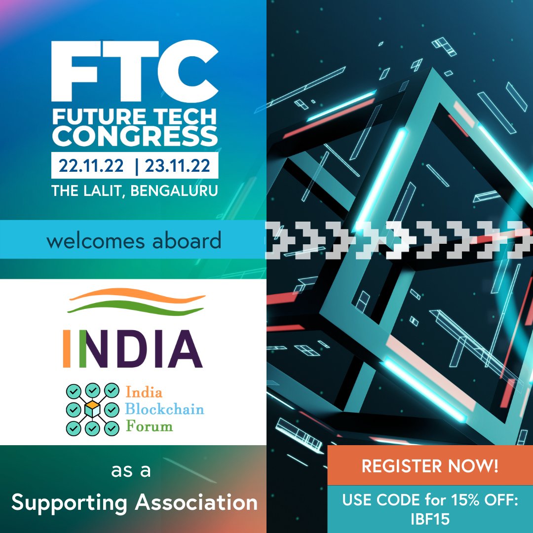 Ind_Block_Forum's tweet photo. We are excited to welcome India Blockchain Forum as our Supporting Association for the #FutureTechCongress 2022. Use the code IBF15 and get 15% off on checkout. Will you be there?
Registration now: https://t.co/lF3MVc6M1x
#IET #IETIndia #Blockchain #FTC https://t.co/7b0q42yo5i
