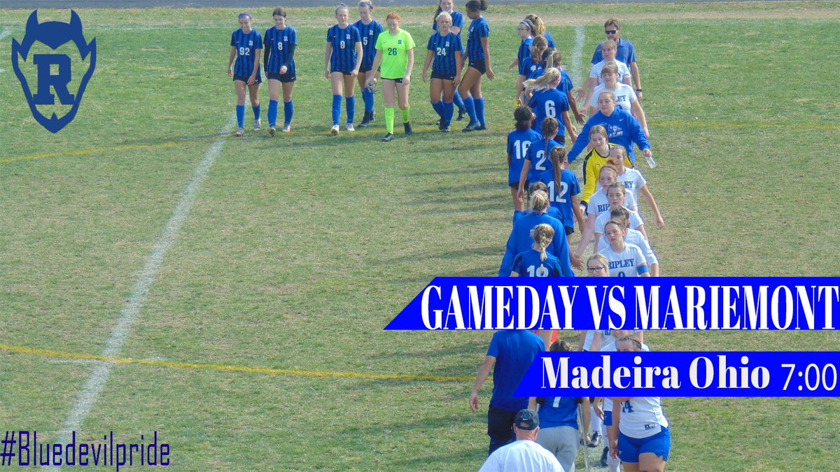 ⚽️Game day⚽️Game 19
🆚 <a href="/MMontWSoccer/">Mariemont WSoccer</a> 
⏰7:00
📍 Madeira Ohio (Madeira Stadium)
📊ohsaa.org/tickets
White Shirt, White Shorts, White Socks!