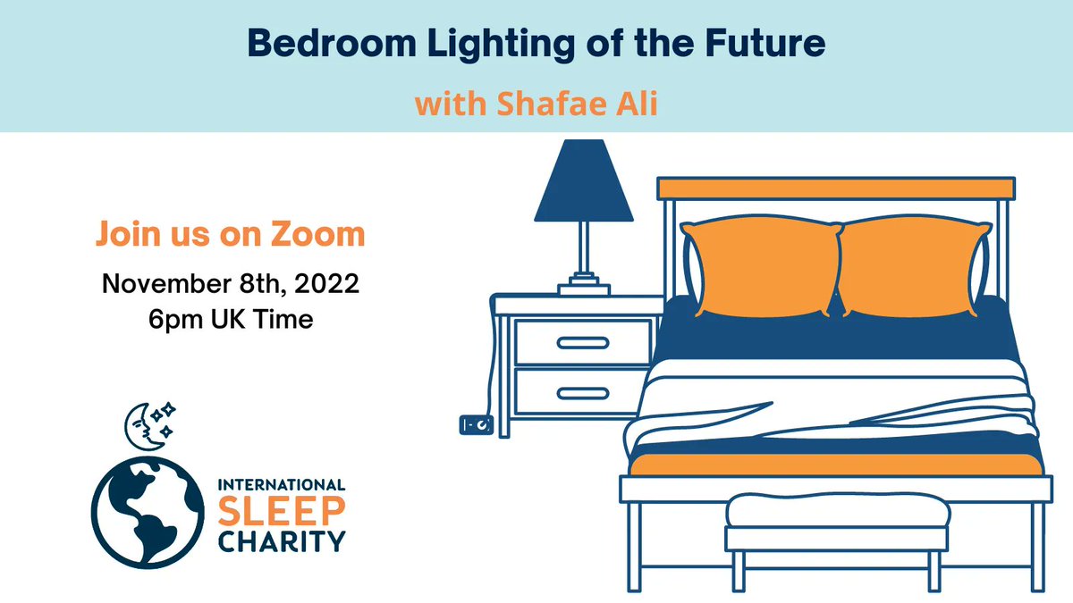 intsleepcharity's tweet photo. Save your seat for our next instalment in the Global Webinar Series.
Shafae Ali will be joining us to discuss Bedroom Lighting of the Future. Register now at https://t.co/2Qy5sqr8Vc  
#sleepeducation #AcademicTwitter #circadianrhythm #sleep #webinar #insomniacs #insomnia #Health https://t.co/69hTNma5e6