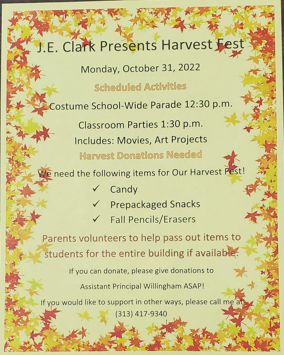 J.E. Clark Preparatory Academy <a href="/DPSCD/">송윤세</a> Harvest Fest