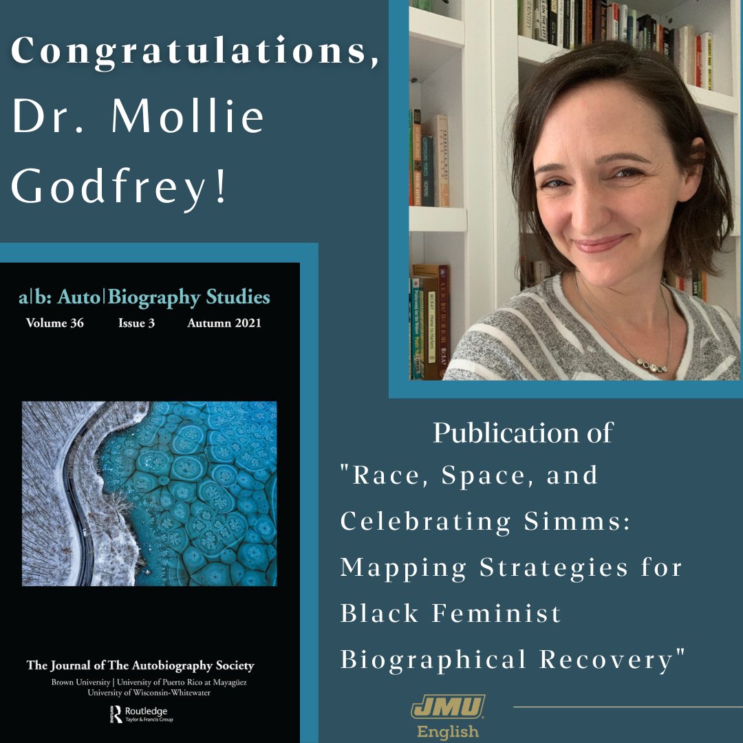Congrats, Dr. Mollie Godfrey. Her article, "Race, Space, and Celebrating Simms: Mapping Strategies for Black Feminist Biographical Recovery," has been published in a/b: Auto/Biography Studies! Co-authored with Seán McCarthy from WRTC.
ow.ly/e6VO50Lj5TO